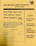 ELAC Meeting on Friday, May 17