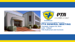 PTA General Meeting — August 25, 2022 (updated)